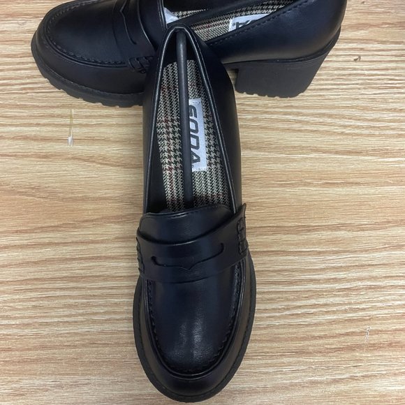 Chunky Loafers Size 6.5 Women's Vintage Y2K Soda Black Heels #3221 - Picture 5 of 12